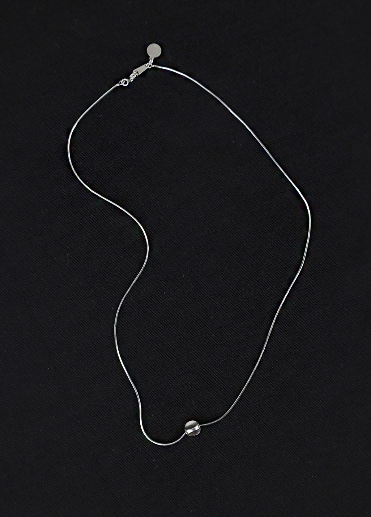 Simple Circle Silver Necklace