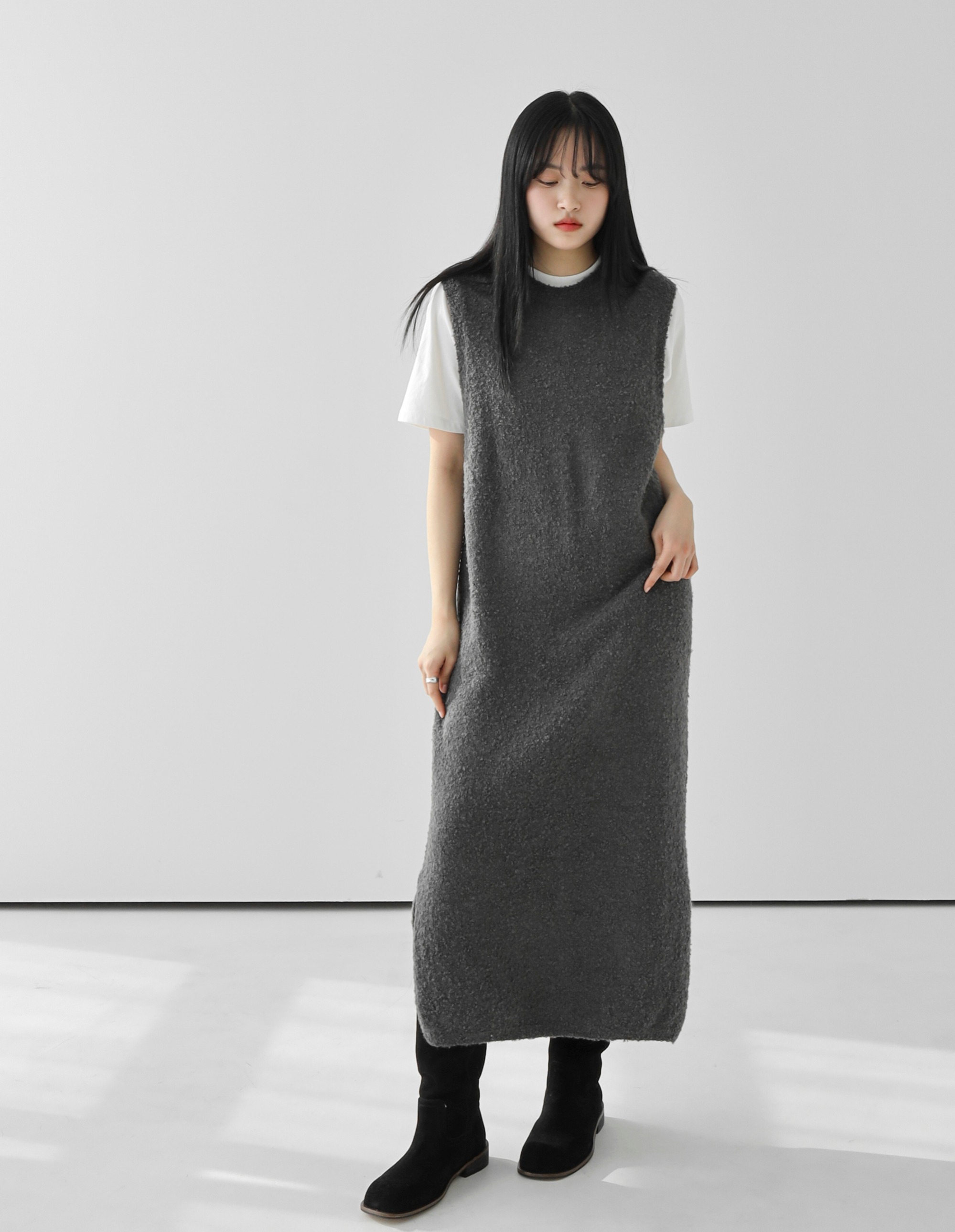 Boucle Knit Long One-piece
