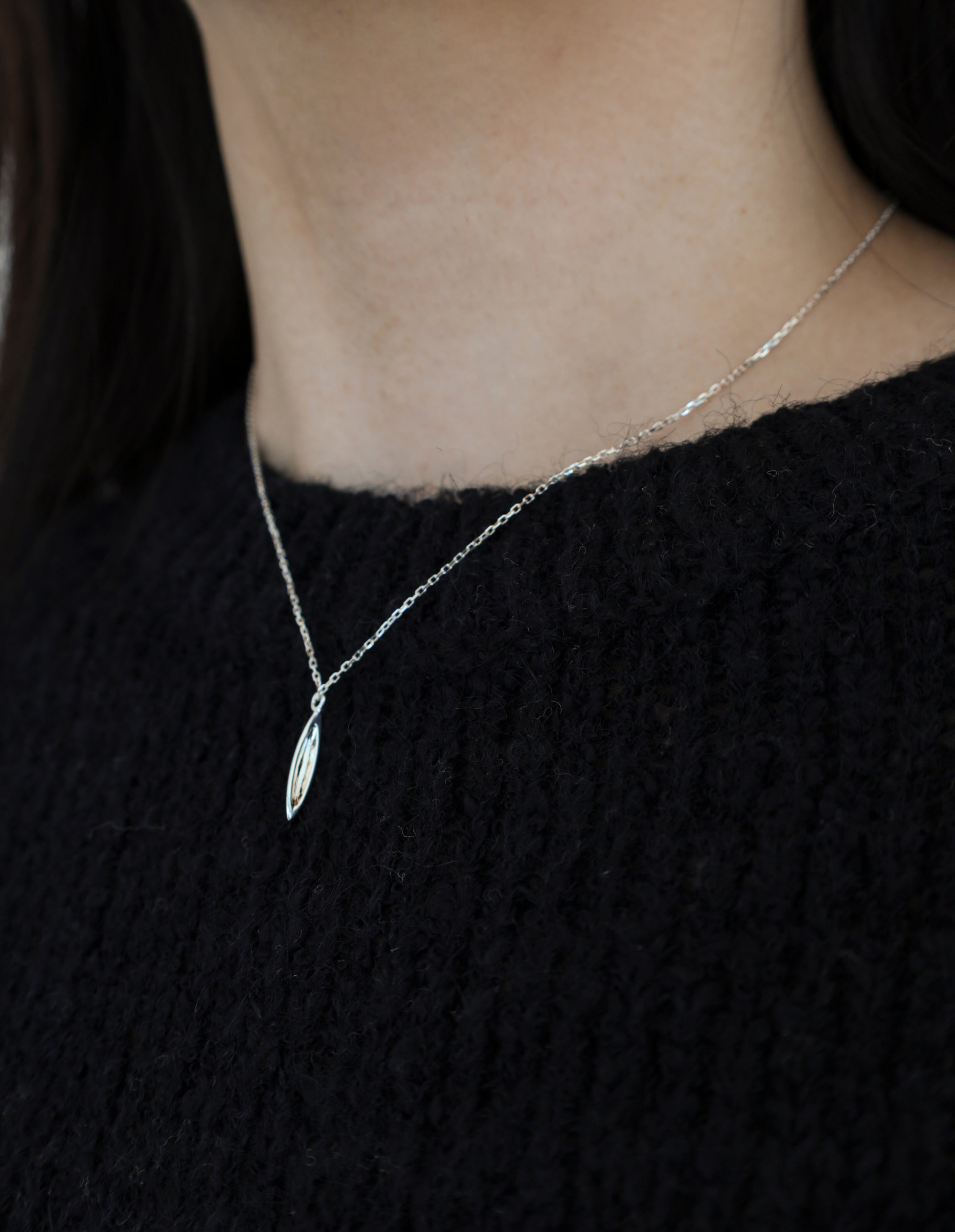 Silver Long Line Necklace