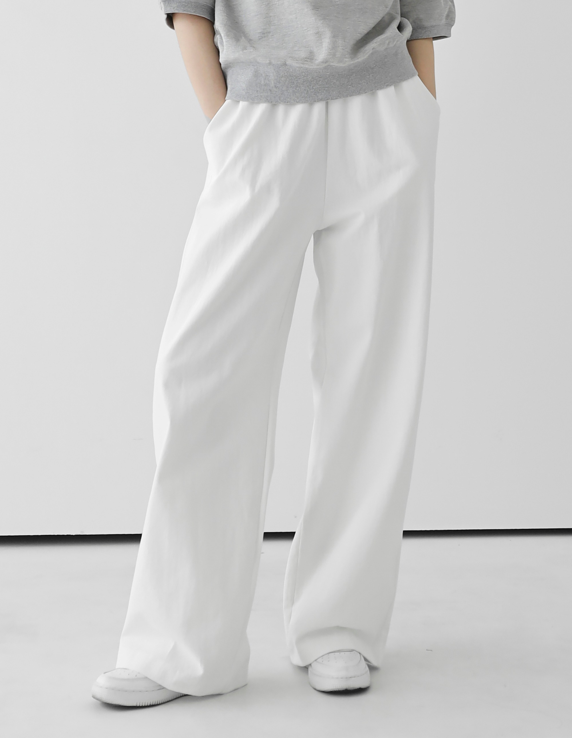 Casual Wide Cotton Banding Pants