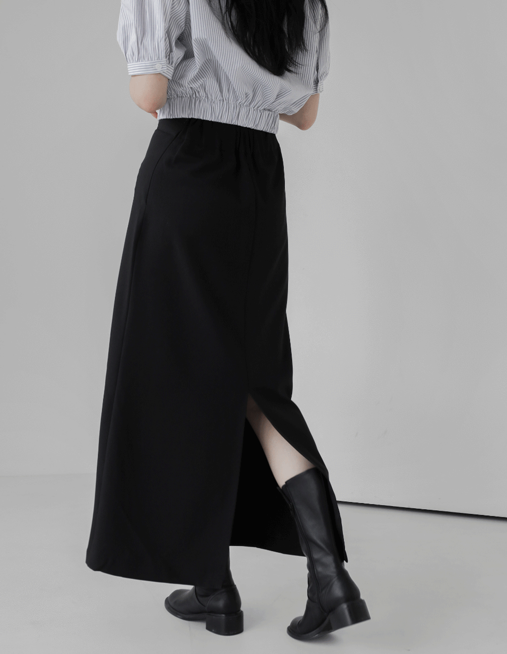 Basic Slit Long Skirt