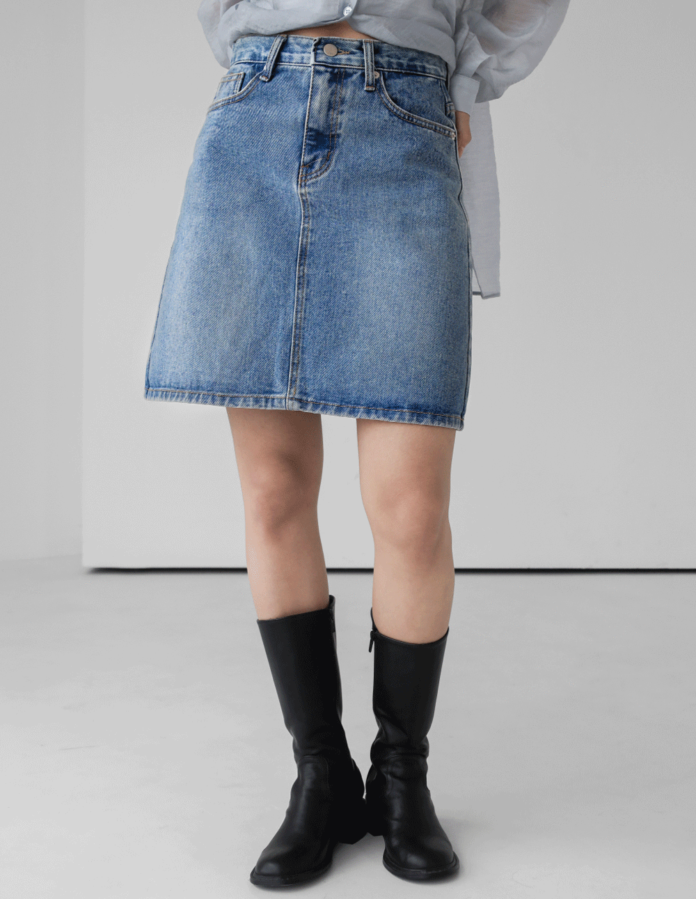 Vintage Middle Denim Skirt