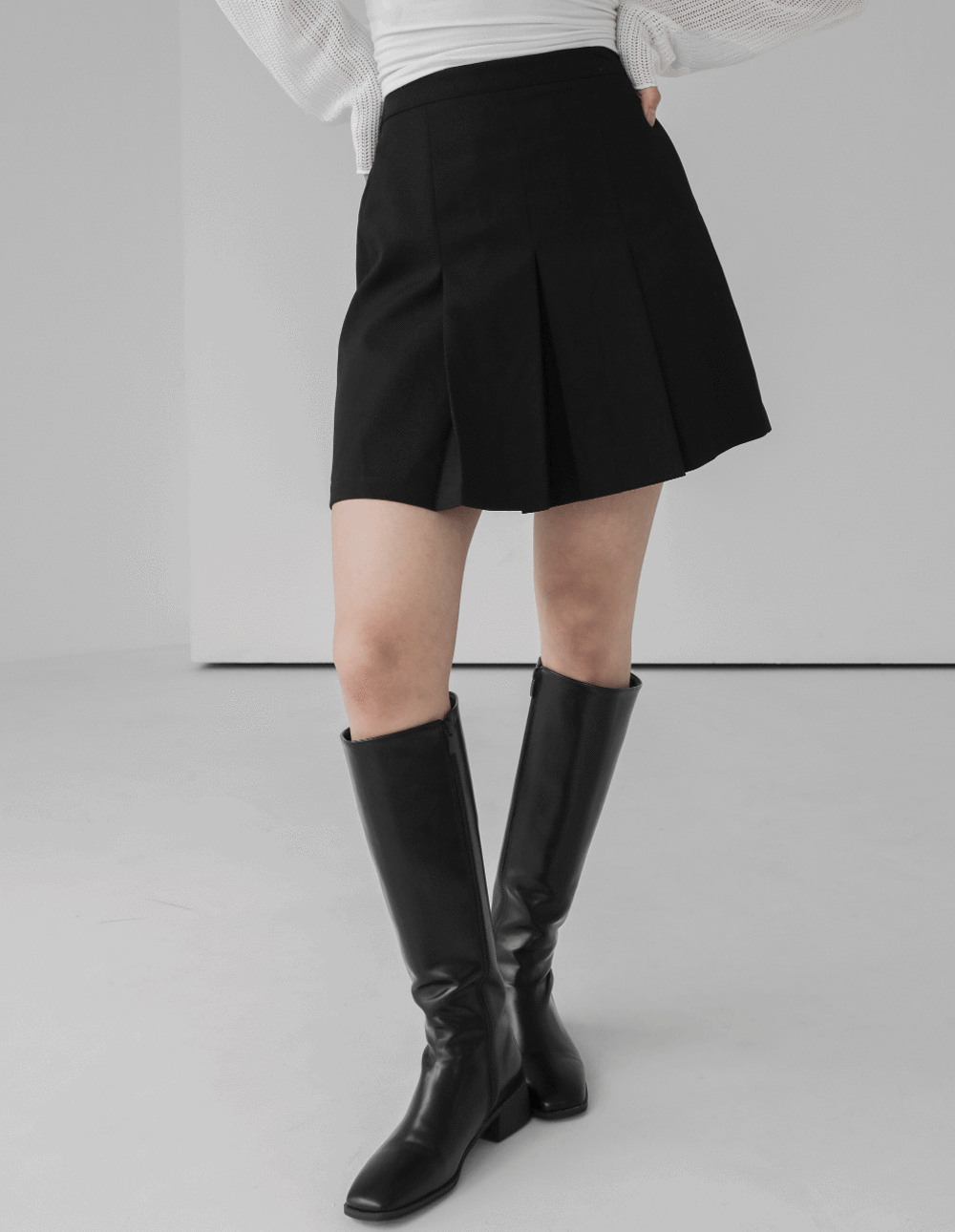 Mini Pleats Banding Skirt